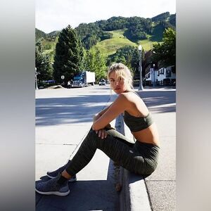 Free People Roll Out Yoga Leggings Green M